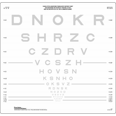 SLOAN LETTERS CONTRAST CHART 2m 2.5%
